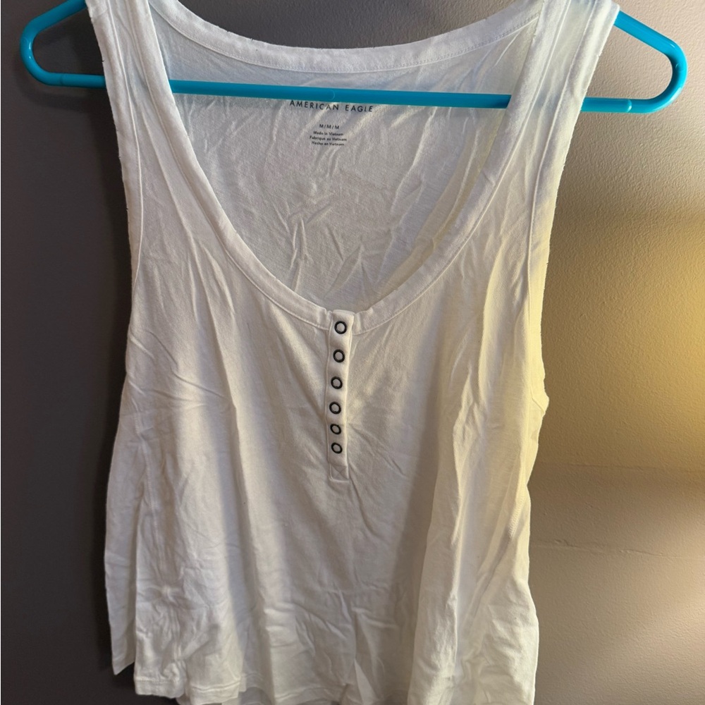 American Eagle Outfitters White Sleeveless Top